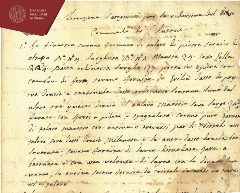 27 febbraio 2024, Padova – L’archivio degli archivi. Fonti per lo studio dell’architettura civica.